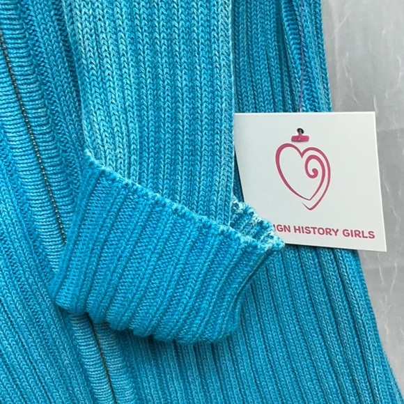 Design History Turquoise blue  Zip-Up Sweater for Girls. Stone washed - Picture 4 of 8